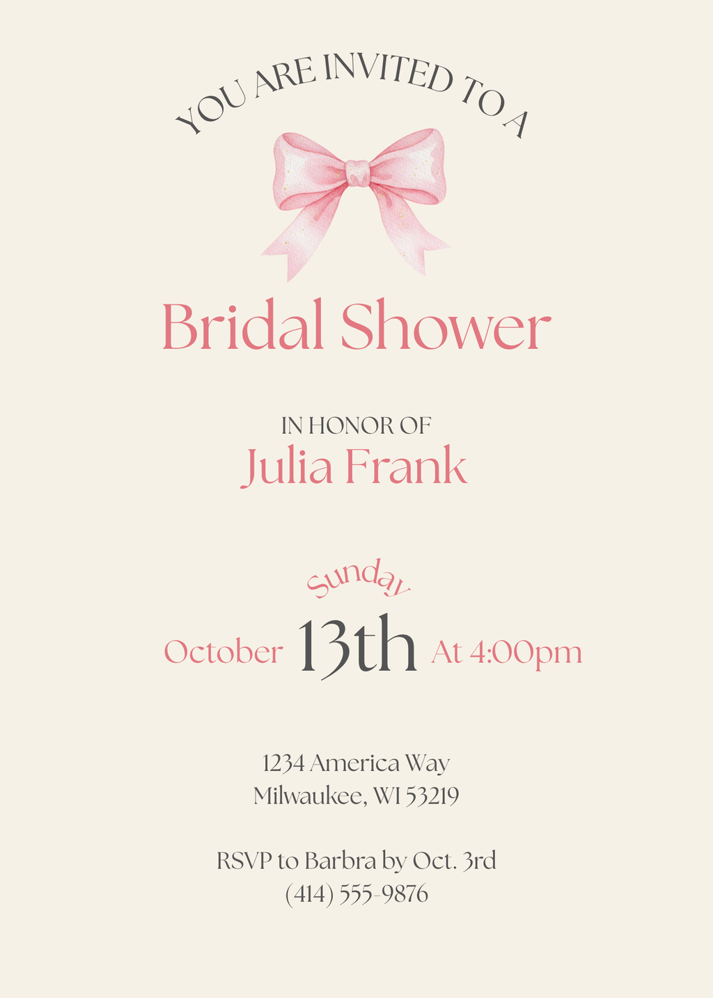 Pink Bow Bridal