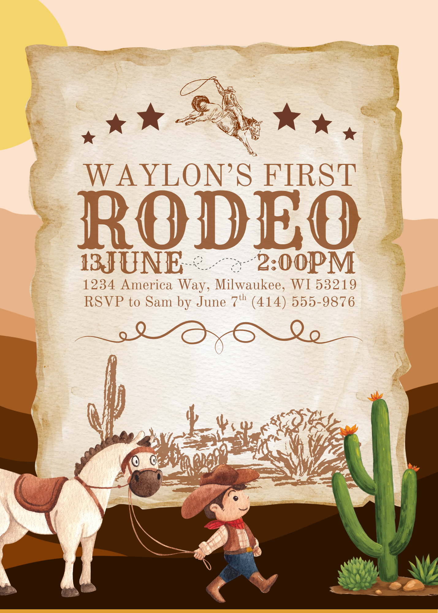 First Rodeo Birthday Invitation