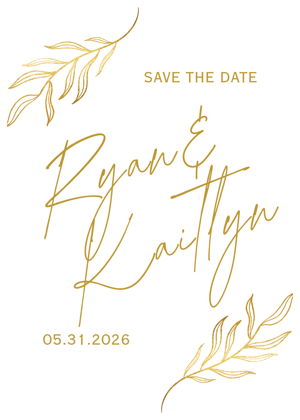 Gold Letter Save the Date