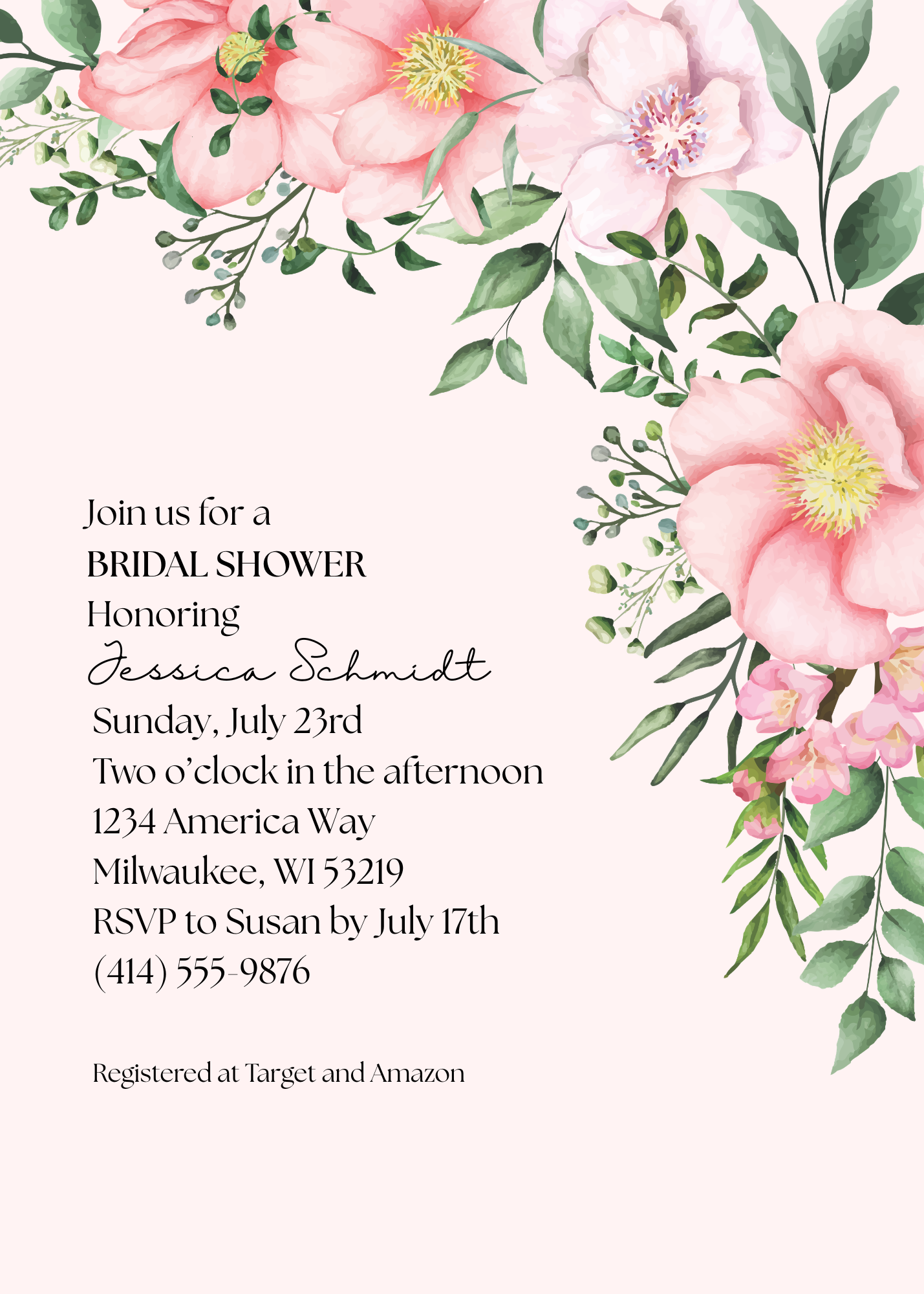 Pink Floral Bridal Shower