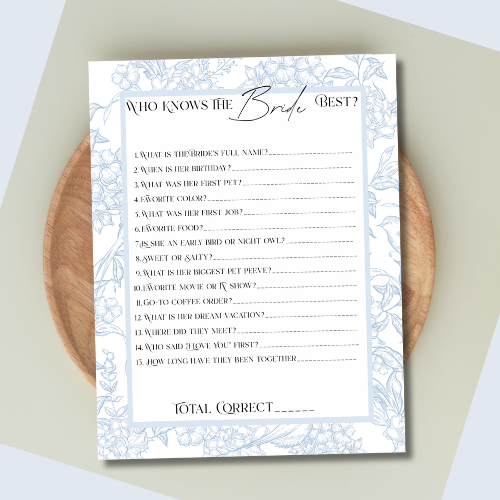 Blue Floral Bridal Shower BUNDLE!