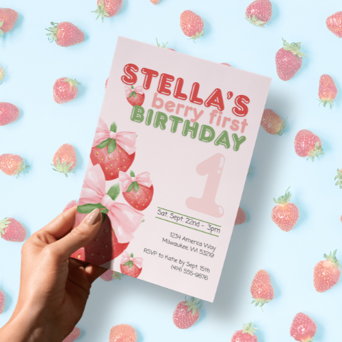 Berry First Birthday Invitation